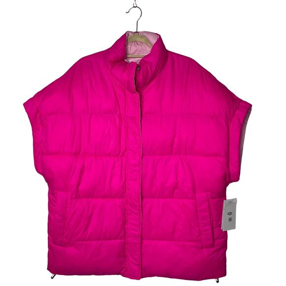 Ugg oversizedReversible Puffer Vest Pink/ light Pink Medium